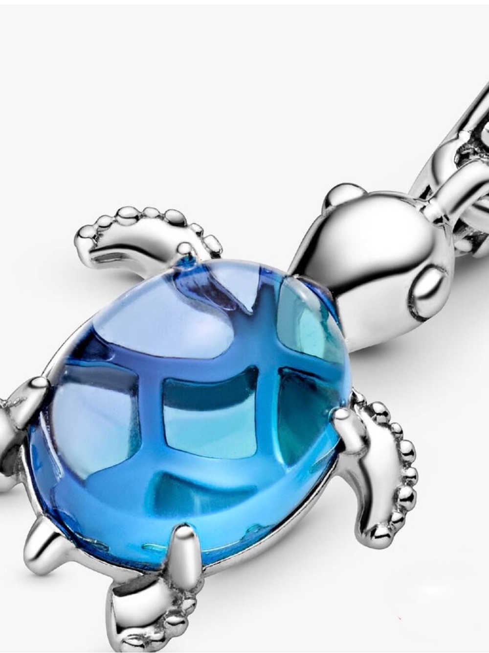Pandora Blue Murano Glass Sea Turtle Dangle Charm Sterling Silver Keepsake